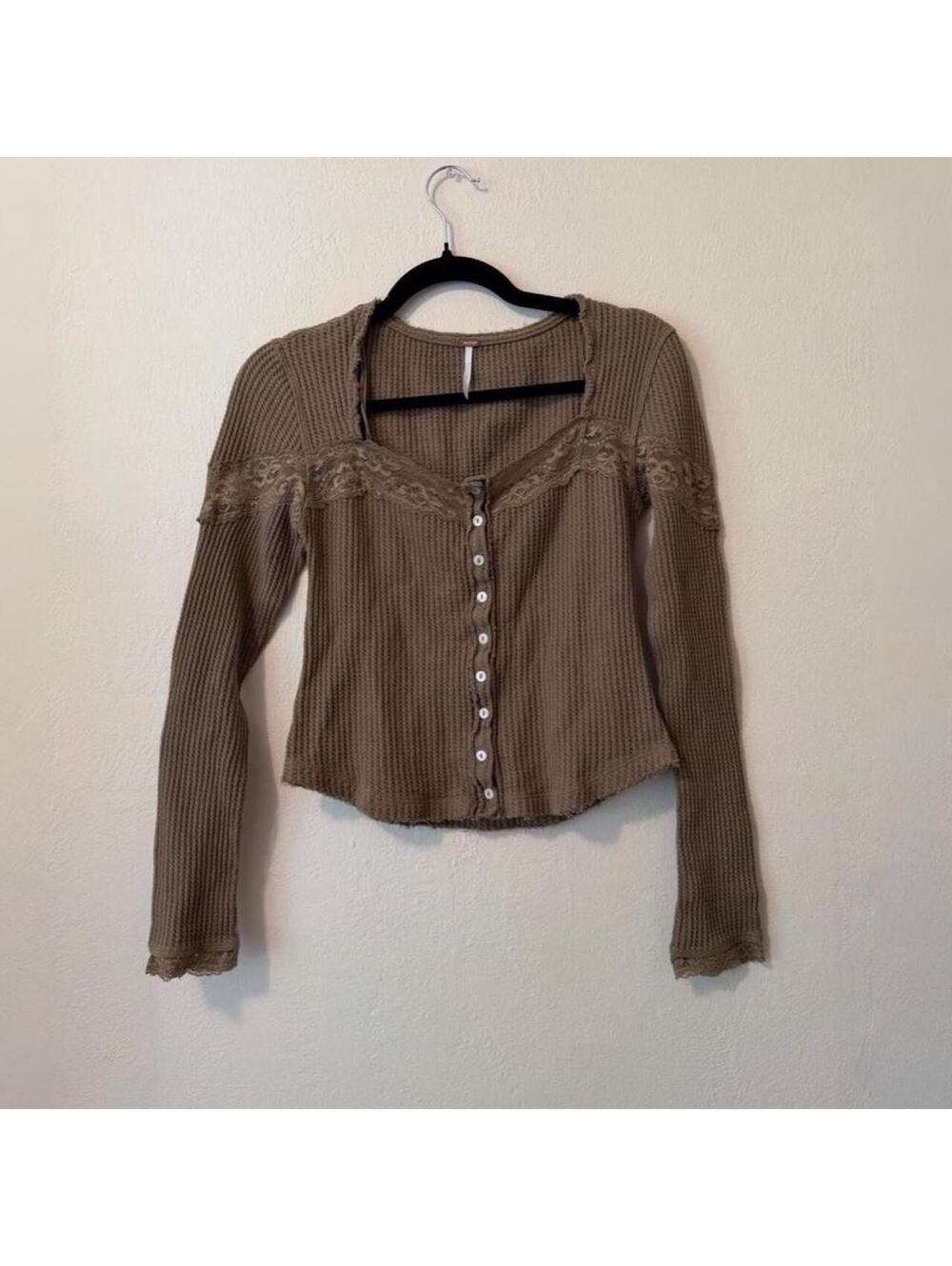 Free People Let's Party Cardi in Gothic Green